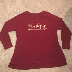 Long sleeved Thankful shirt Sz. M